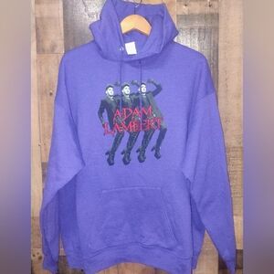 Adam Lambert The Witch Hunt Tour Purple Graphic Hoodie Merch Size XL